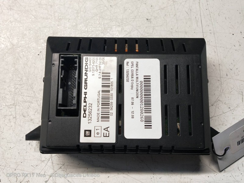 Recambio de pantalla multifuncion para opel corsa d enjoy referencia OEM IAM 13256232  