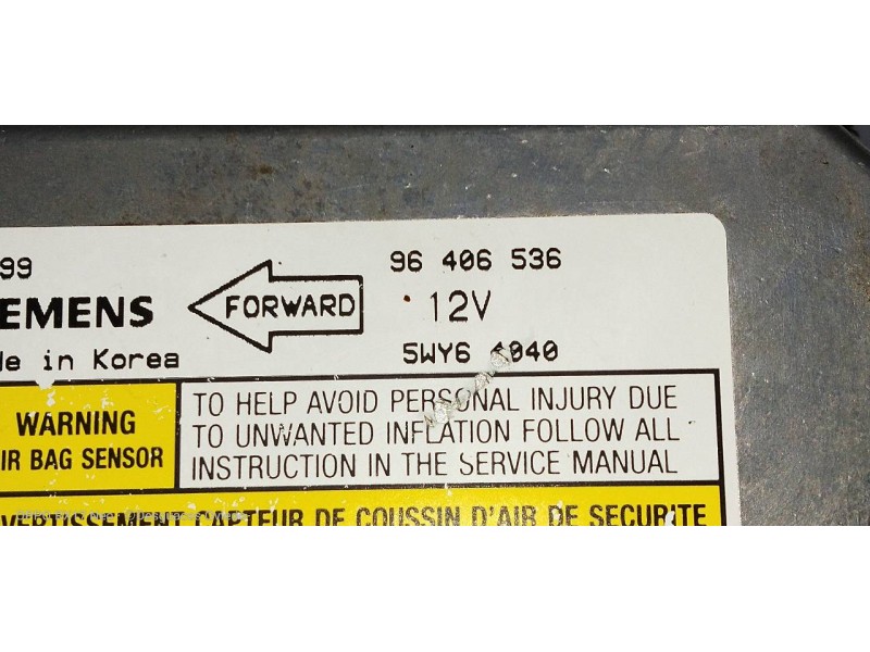 Recambio de centralita airbag para chevrolet evanda cdx referencia OEM IAM 96406536 5WY64040 