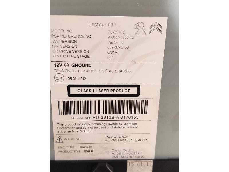 Recambio de mando calefaccion / aire acondicionado para citroen c4 lim. feel edition referencia OEM IAM 980559368002  