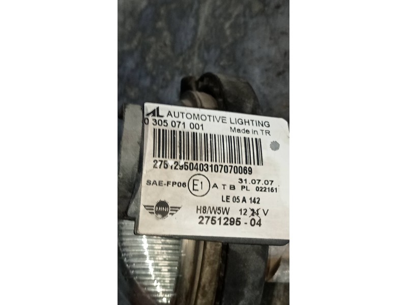 Recambio de faro antiniebla derecho para mini mini (r56) cooper s referencia OEM IAM 275129504 0305071001 
