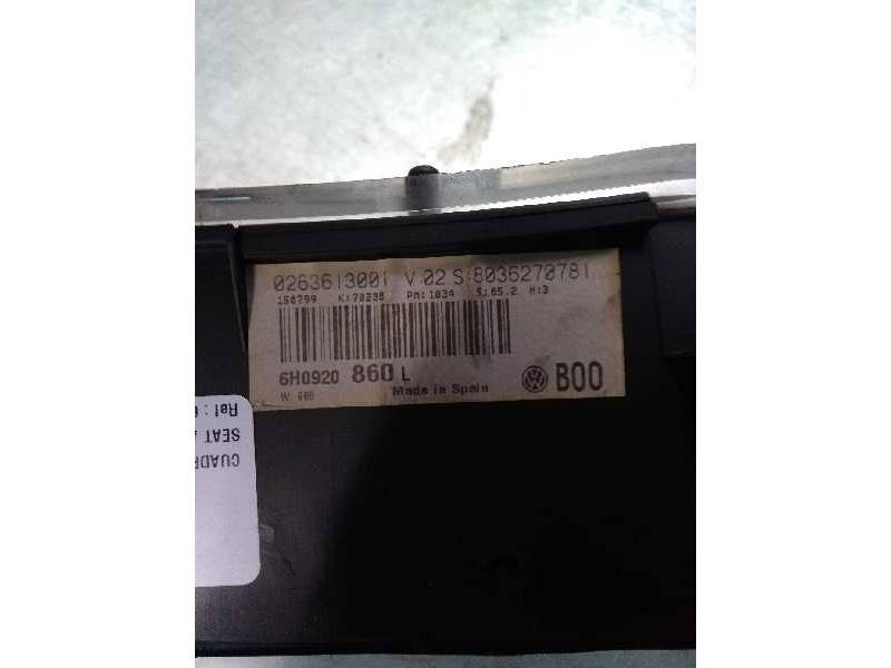 Recambio de cuadro instrumentos para seat arosa (6h1) 1.0 referencia OEM IAM 6H0920860L 0263613001 