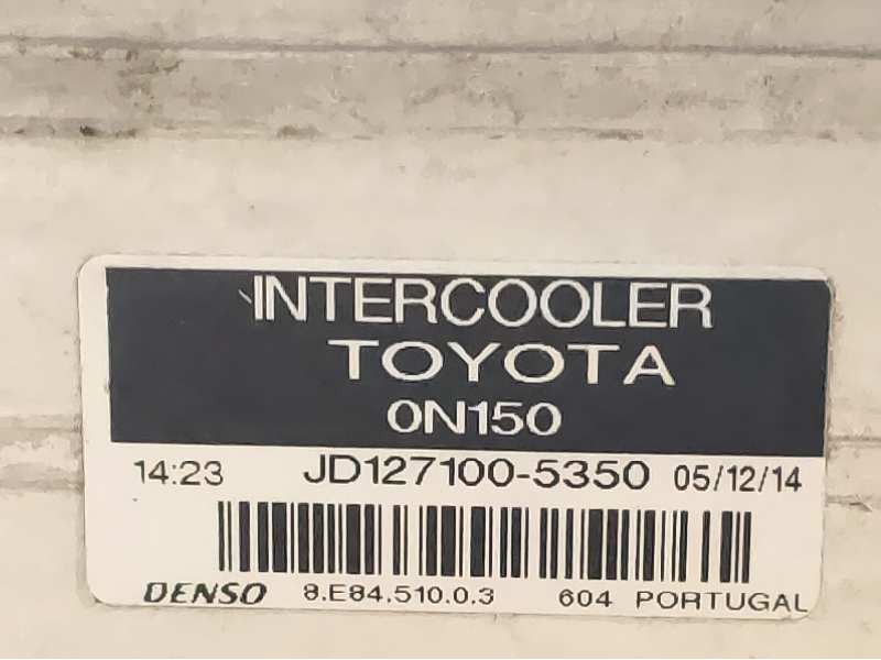 Recambio de intercooler para toyota auris active referencia OEM IAM JD1271005350 0N150 8E8451003 