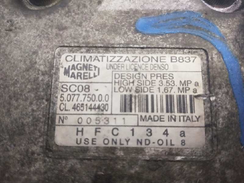 Recambio de compresor aire acondicionado para fiat bravo (182) referencia OEM IAM 507775000 465144430 B837 SC08