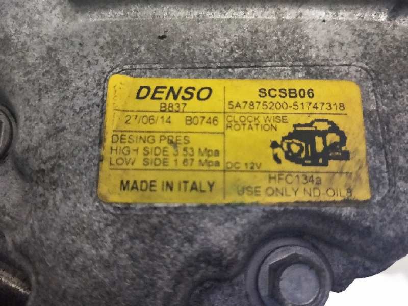 Recambio de compresor aire acondicionado para fiat 500 x (334) referencia OEM IAM 5A7875200 57447318 B837 SCSB06 Recambio de compresor aire acondicionado para fiat 500 x (334) referencia OEM IAM 5A7875200 57447318 B837 SCSB06