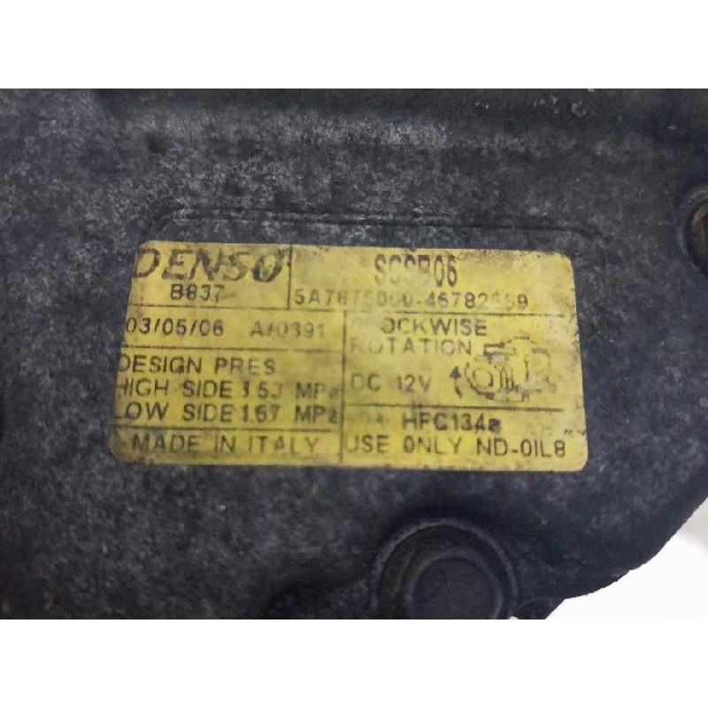 Recambio de compresor aire acondicionado para fiat punto berlina (188) 1.2 cat referencia OEM IAM 5A7675000 46782659 B837 SCSB06
