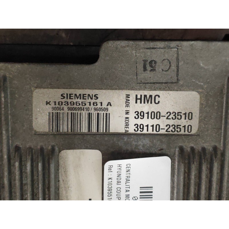Recambio de centralita motor uce para hyundai coupe (j2) 2.0 fx coupe referencia OEM IAM K103955161A 3910023510 3911023510 C51
