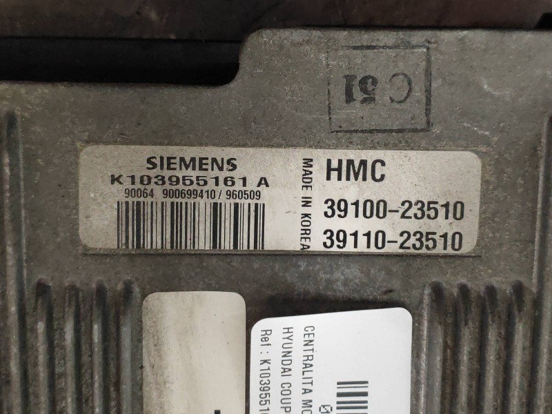 Recambio de centralita motor uce para hyundai coupe (j2) 2.0 fx coupe referencia OEM IAM K103955161A 3910023510 3911023510 C51