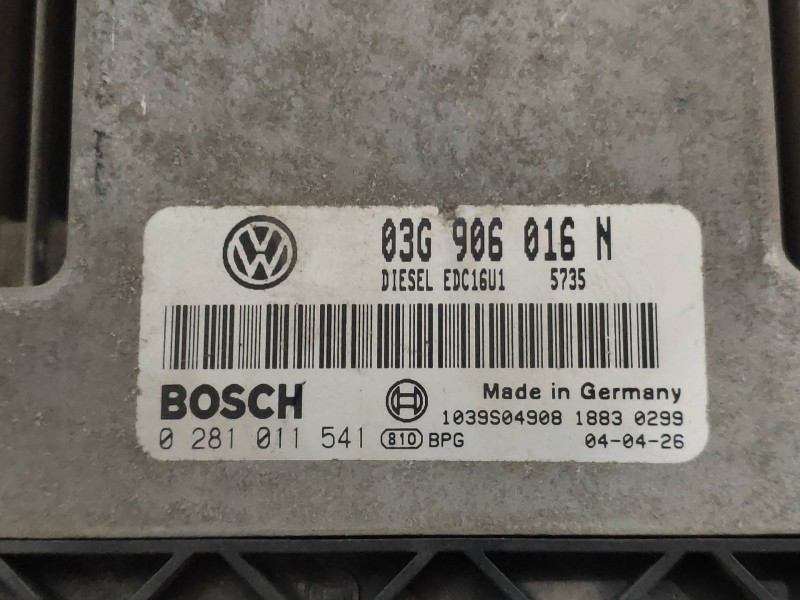 Recambio de centralita motor uce para volkswagen caddy ka/kb (2k) furg. referencia OEM IAM 0281011541 03G906016N EDC16U1