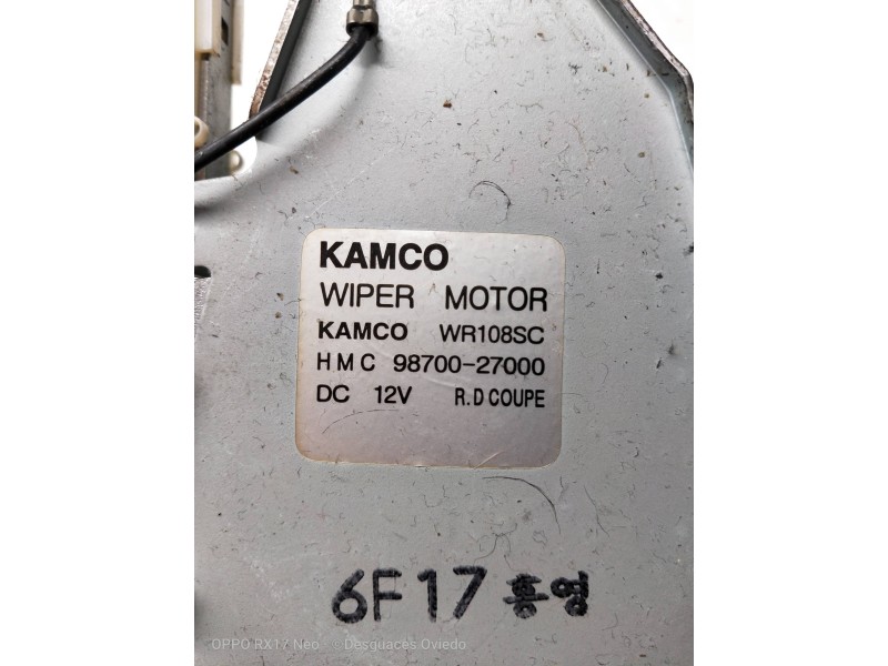 Recambio de motor limpia trasero para hyundai coupe (j2) 2.0 fx coupe referencia OEM IAM 9870027000  