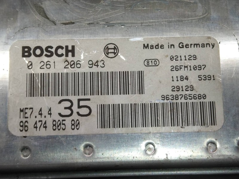 Recambio de centralita motor uce para peugeot 307 (s1) xn referencia OEM IAM 0261206943 9647480580 ME744 35
