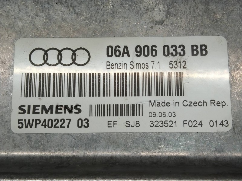 Recambio de centralita motor uce para audi a3 (8p) 1.6 ambition referencia OEM IAM 5WP4022703 06A906033BB 