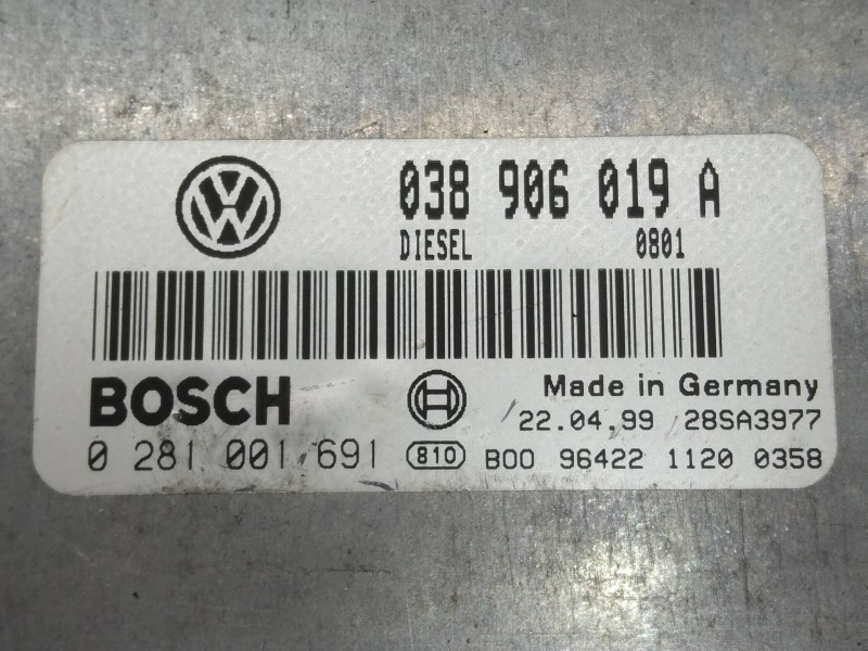 Recambio de centralita motor uce para volkswagen passat berlina (3b2) comfortline referencia OEM IAM 0281001691 038906019A 