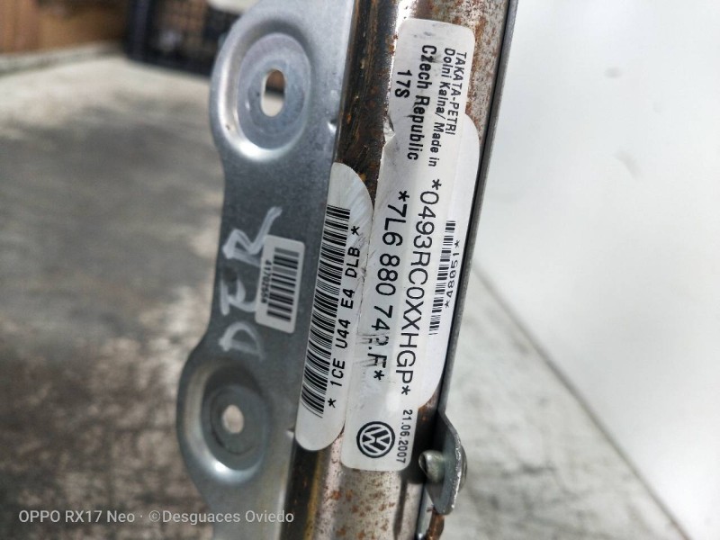 Recambio de airbag cortina delantero derecho para volkswagen touareg (7l6) tdi r5 referencia OEM IAM   