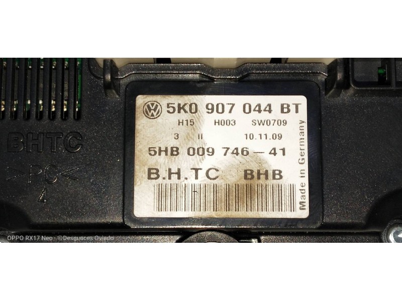 Recambio de mando calefaccion / aire acondicionado para volkswagen golf vi (5k1) gti referencia OEM IAM 5K0907044BT 5HB009746 