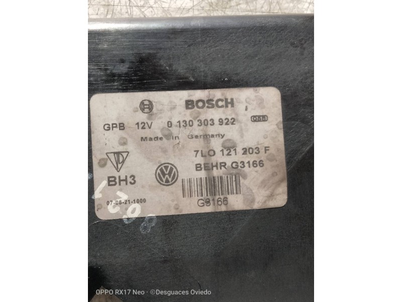 Recambio de electroventilador para volkswagen touareg (7l6) tdi r5 referencia OEM IAM 0130303922 7LO121203F 