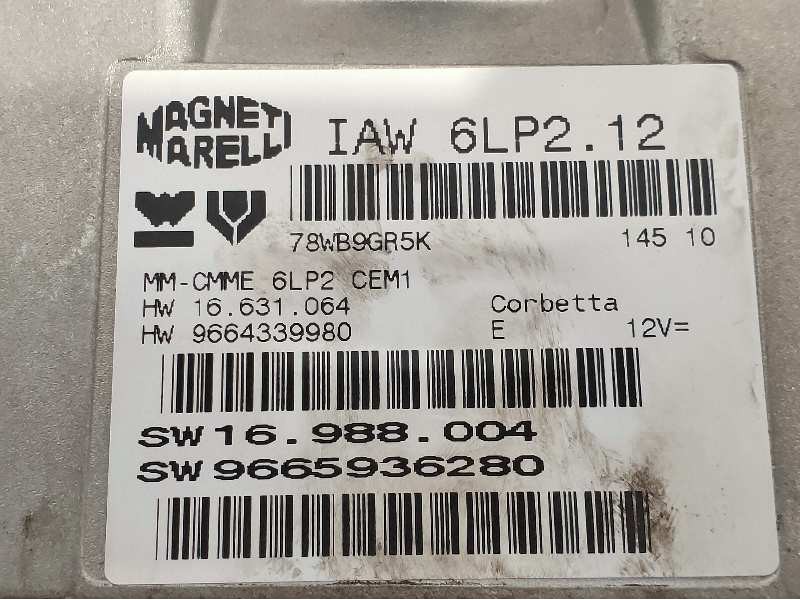 Recambio de centralita motor uce para citroen c4 berlina lx referencia OEM IAM 9665936280 IAW6LP212 16988004 MAGNETI MARELLI