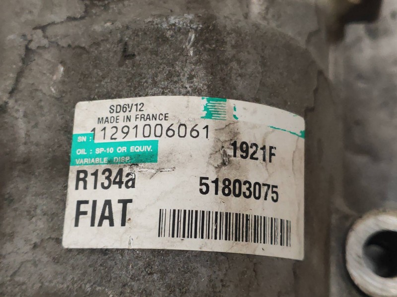 Recambio de compresor aire acondicionado para fiat fiorino básico referencia OEM IAM SD6V121921F 51803075 