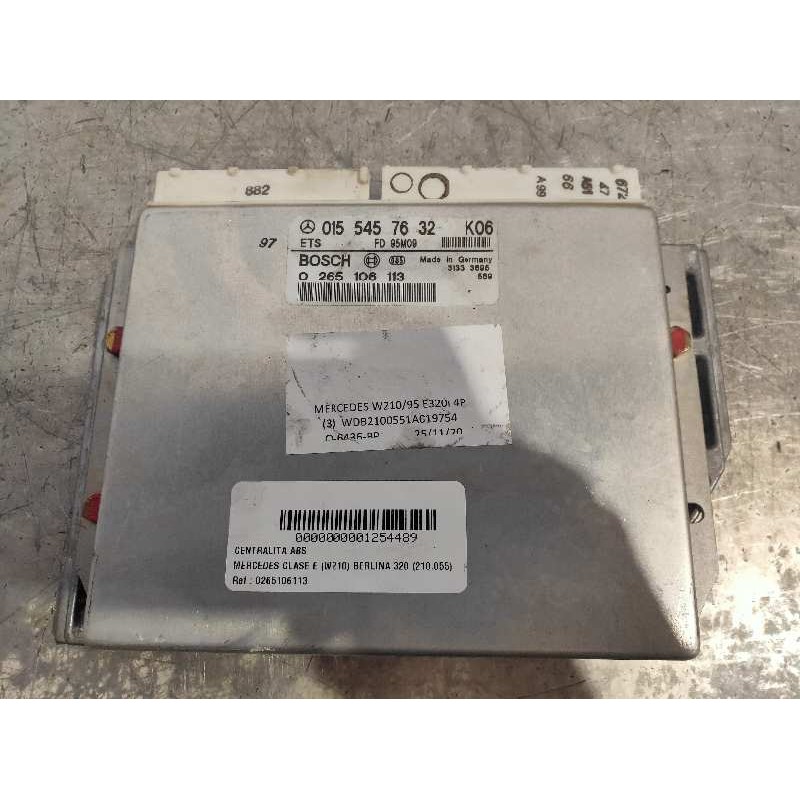 Recambio de centralita abs para mercedes clase e (w210) berlina 320 (210.055) referencia OEM IAM 0265106113 0155457632 BOSCH