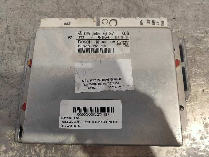 Recambio de centralita abs para mercedes clase e (w210) berlina 320 (210.055) referencia OEM IAM 0265106113 0155457632 BOSCH