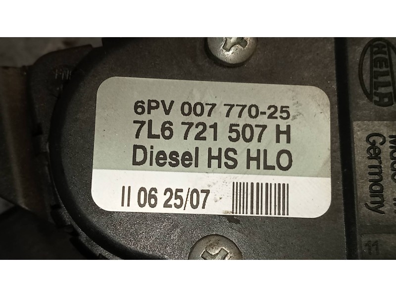 Recambio de potenciometro pedal para volkswagen touareg (7l6) tdi r5 referencia OEM IAM 7L6721507H 6PV00777025 