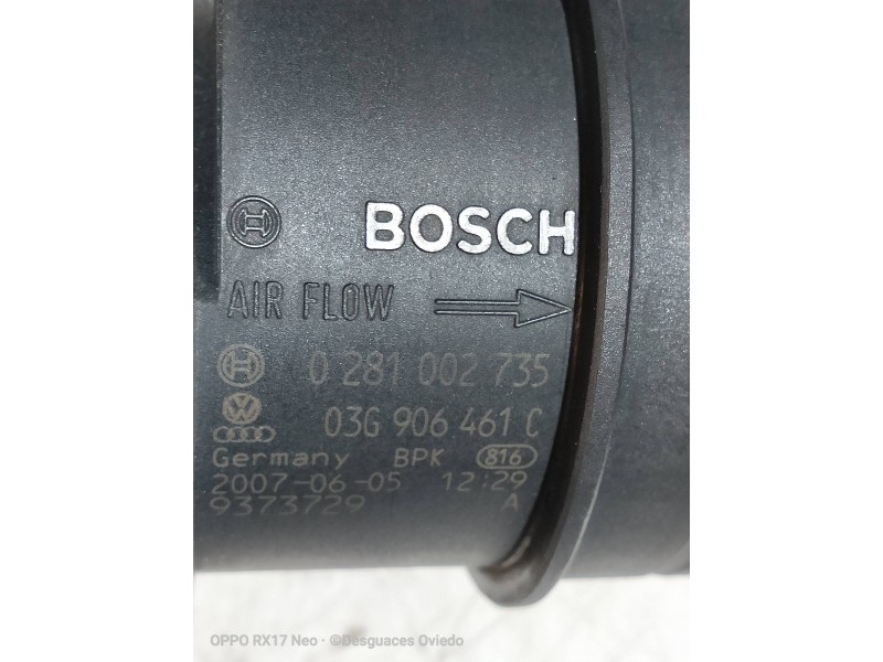 Recambio de caudalimetro para volkswagen touareg (7l6) tdi r5 referencia OEM IAM 0281002735 03G906461C 