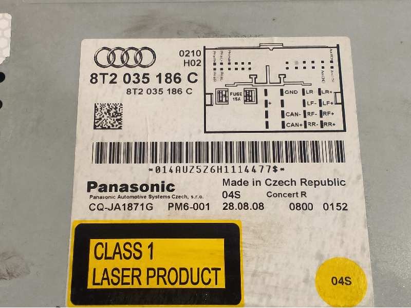 Recambio de sistema audio / radio cd para audi a4 avant (8k5) (2008) 2.0 16v tdi referencia OEM IAM 8T2035186C CQJA1871G PANASON