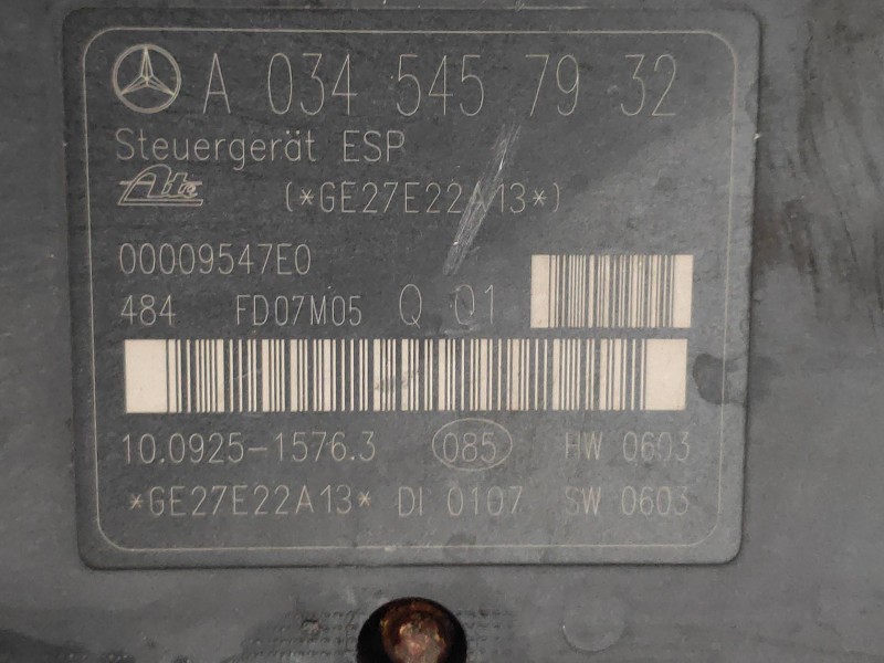 Recambio de abs para mercedes clase clk (w209) coupe 200 compressor (209.341) referencia OEM IAM 10092515763 A0345457932 A005431