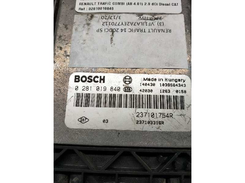 Recambio de centralita motor uce para renault trafic combi (ab 4.01) 2.0 dci diesel cat referencia OEM IAM 0281019840 237101754R