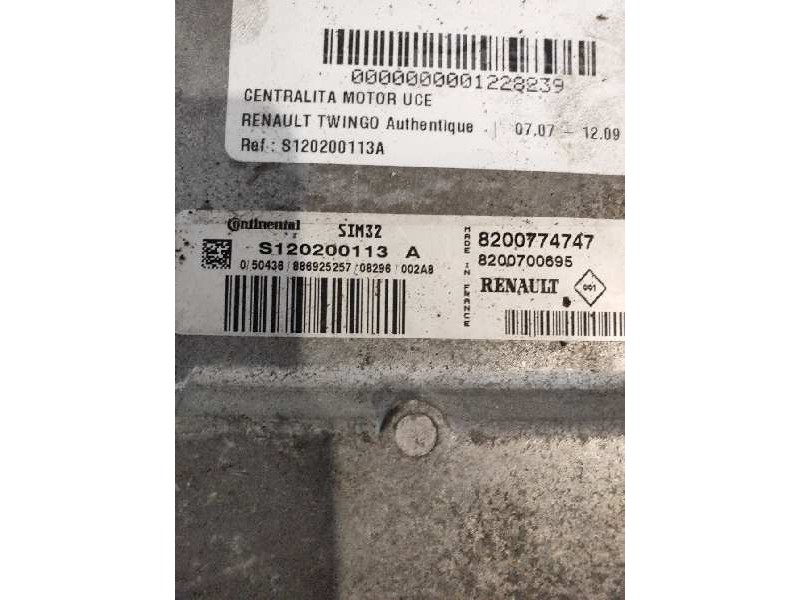 Recambio de centralita motor uce para renault twingo authentique referencia OEM IAM S120200113A 8200700695 8200774747 SIM32