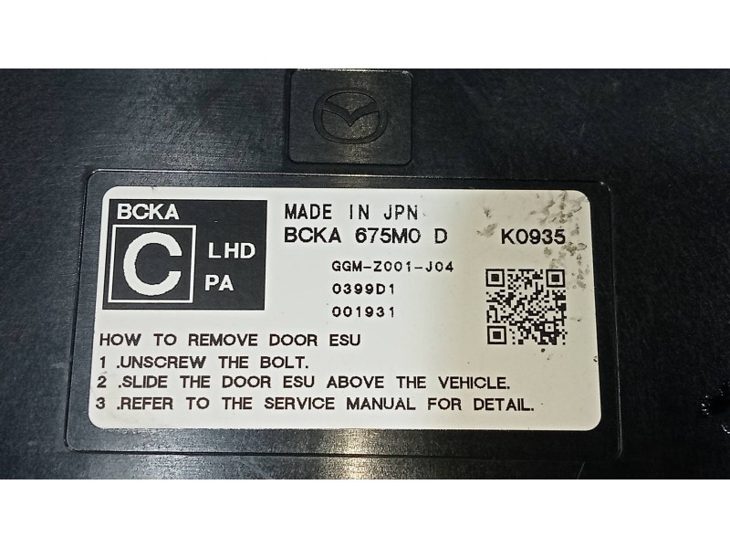 Recambio de modulo electronico para mazda cx-30 selection 2wd referencia OEM IAM BCKA675M0D GGMZ001J04 