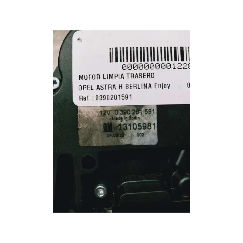 Recambio de motor limpia trasero para opel astra h berlina enjoy referencia OEM IAM 0390201591 13105981 