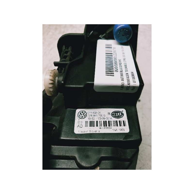 Recambio de faro antiniebla derecho para volkswagen touareg (7p6) 3.0 v6 tdi dpf referencia OEM IAM 01183804 7P6941700G 