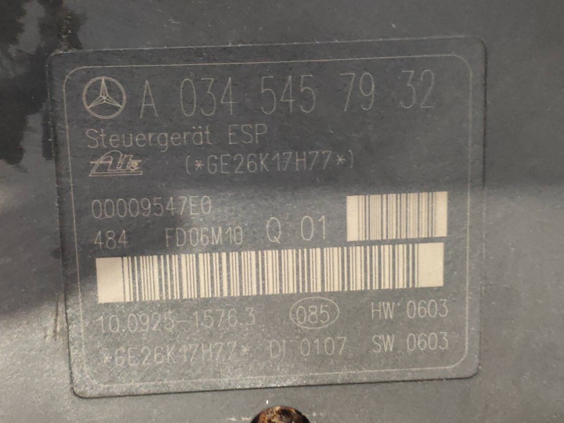 Recambio de abs para mercedes clase c (w203) sportcoupe c 200 cdi (la) (203.707) referencia OEM IAM 10092515763 A0345457932 1002