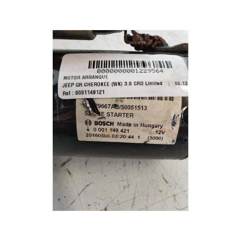 Recambio de motor arranque para jeep gr.cherokee (wk) 3.0 crd limited referencia OEM IAM 0001149121 RL080460AA 