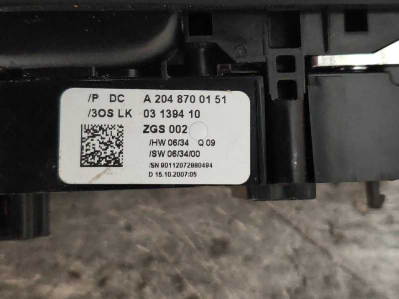 Recambio de mando multifuncion para mercedes clase c (w204) familiar 220 t cdi (204.208) referencia OEM IAM A2048700151  