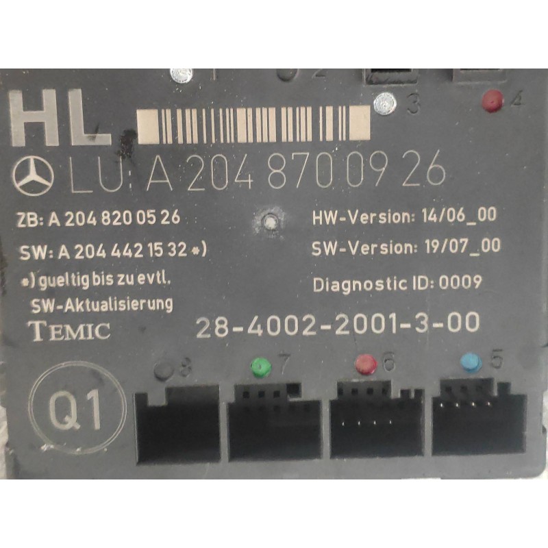 Recambio de modulo electronico para mercedes clase c (w204) familiar 220 t cdi (204.208) referencia OEM IAM A2048700926  