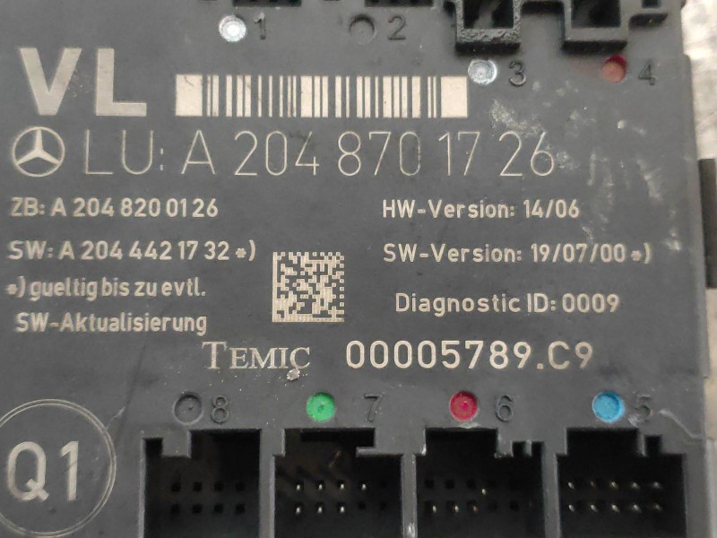 Recambio de modulo electronico para mercedes clase c (w204) familiar 220 t cdi (204.208) referencia OEM IAM 00005789C9 A20487017