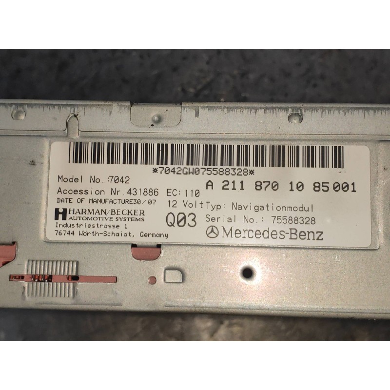 Recambio de sistema audio / radio cd para mercedes clase cls (w219) 320 cdi (219.322) referencia OEM IAM A2118701085  