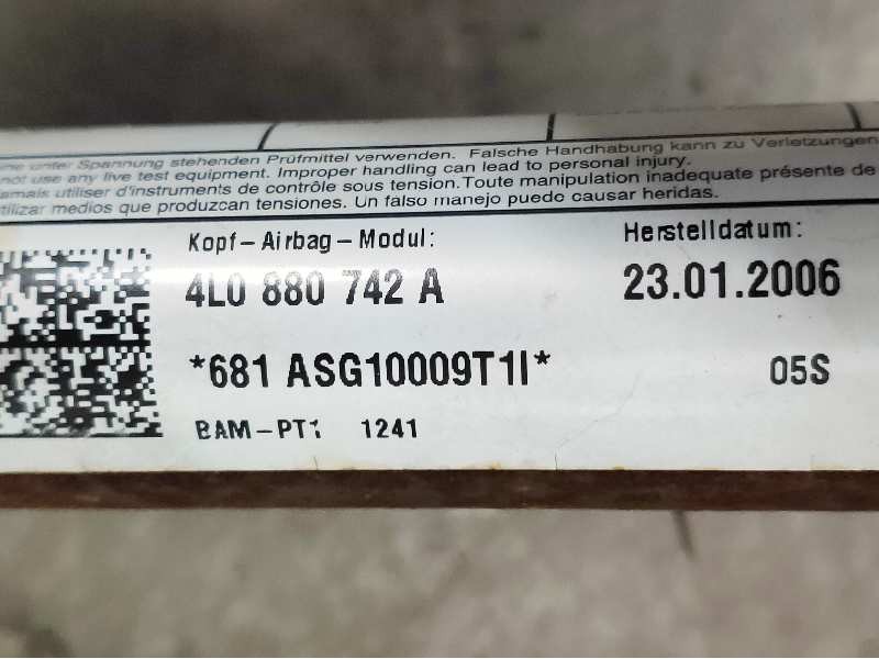 Recambio de airbag cortina delantero derecho para audi q7 (4l) 3.0 tdi referencia OEM IAM 4L0880742A  
