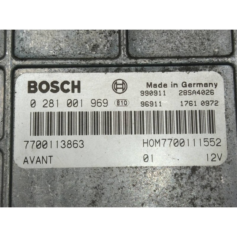 Recambio de centralita motor uce para renault megane i fase 2 berlina (ba0) 1.9 d rt referencia OEM IAM 0281001969 7700113863 HO