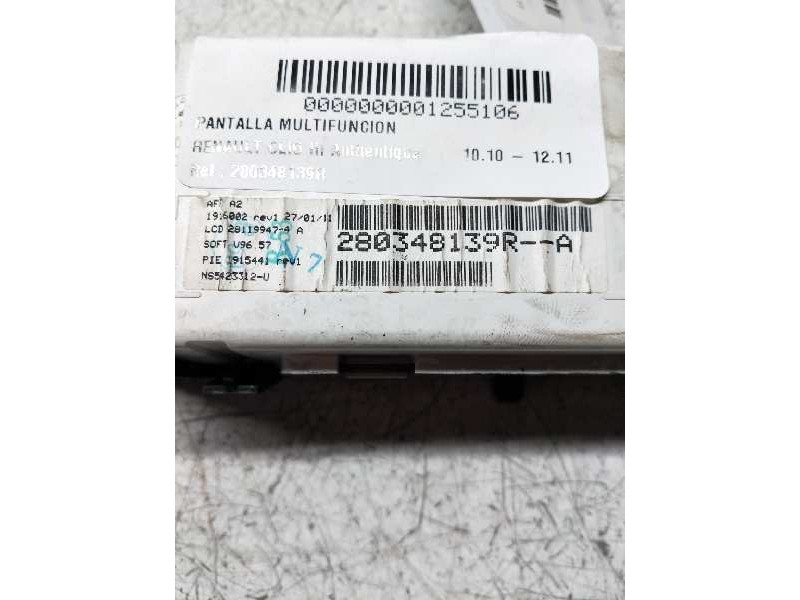 Recambio de pantalla multifuncion para renault clio iii authentique referencia OEM IAM 280348139R  