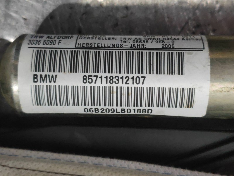 Recambio de airbag cortina delantero derecho para bmw serie 3 coupe (e92) 335i referencia OEM IAM 857118312107  