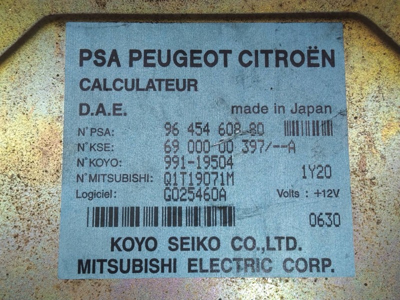 Recambio de centralita direccion para citroen c3 1.4 hdi sx plus referencia OEM IAM 9645460880 6900000397A 
