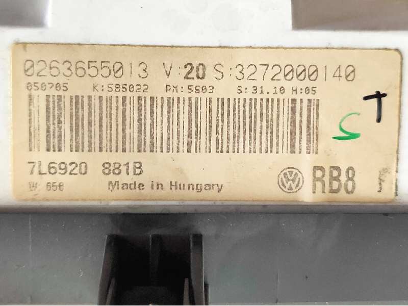 Recambio de cuadro instrumentos para volkswagen touareg (7la) tdi v10 referencia OEM IAM 0263655013 7L6920881B 