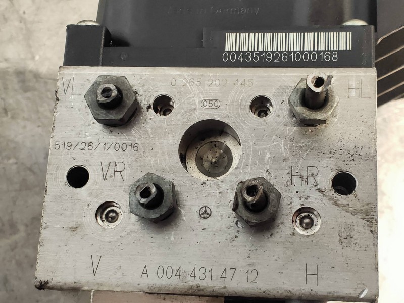 Recambio de abs para mercedes clase s (w220) berlina 320 cdi (220.026) referencia OEM IAM 0265202445 A0044314712 BOSCH