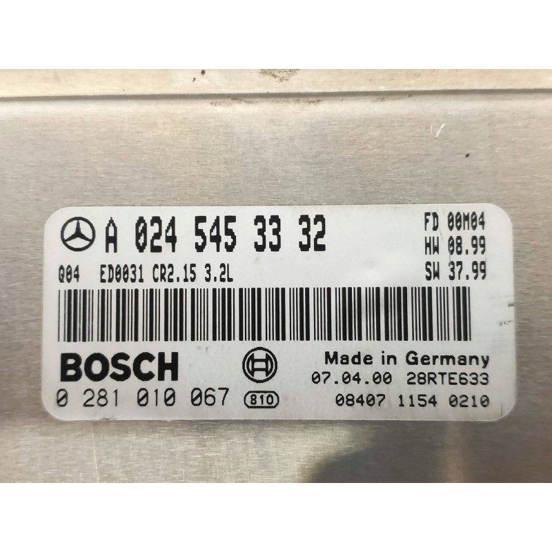 Recambio de centralita motor uce para mercedes clase s (w220) berlina 320 cdi (220.026) referencia OEM IAM 0281010067 A024545333