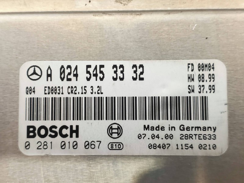 Recambio de centralita motor uce para mercedes clase s (w220) berlina 320 cdi (220.026) referencia OEM IAM 0281010067 A024545333
