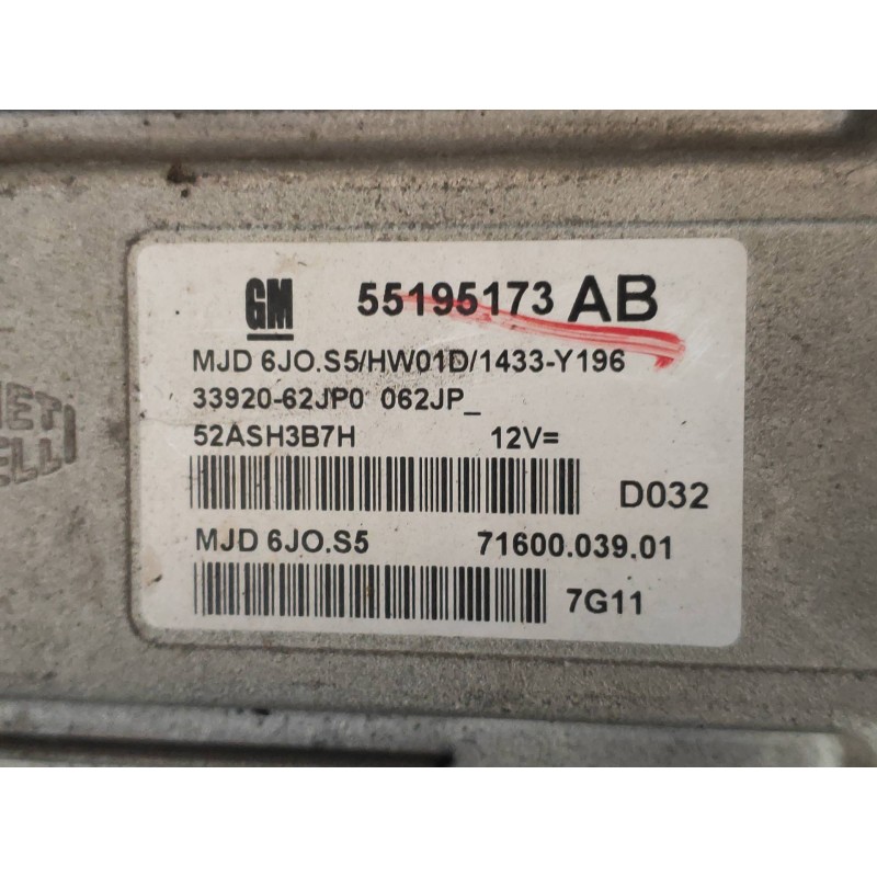 Recambio de centralita motor uce para suzuki swift berlina (mz) gl (5-ptas.) referencia OEM IAM 55195173AB 3392062JP0 7160003901