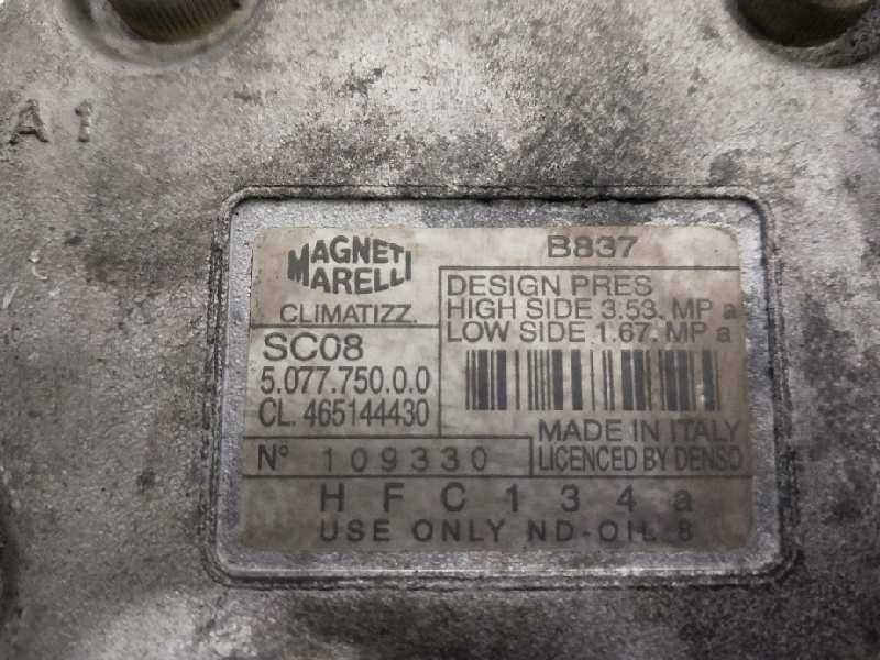 Recambio de compresor aire acondicionado para lancia ypsilon (101) referencia OEM IAM 507775000 CL465144430 SC08 B837 Recambio de compresor aire acondicionado para lancia ypsilon (101) referencia OEM IAM 507775000 CL465144430 SC08 B837