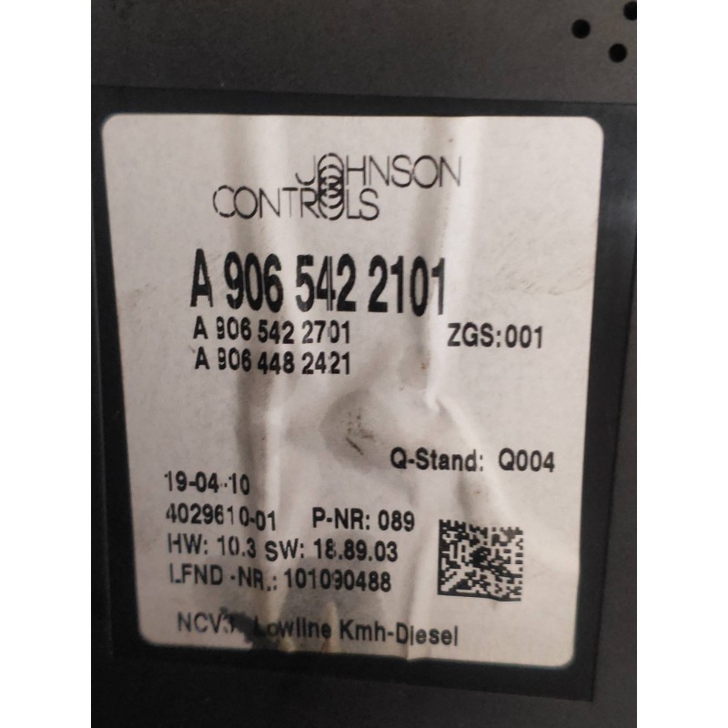 Recambio de cuadro instrumentos para mercedes sprinterii caja cerrada (desde 01.06) 2.1 cdi cat referencia OEM IAM A9065422101 A